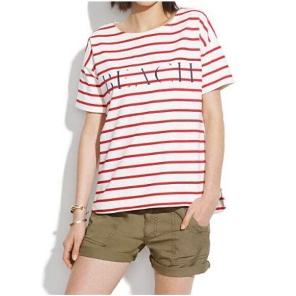 Madewell Beach Shirttail Tee in Stripe Size XS - Picture 1 of 12